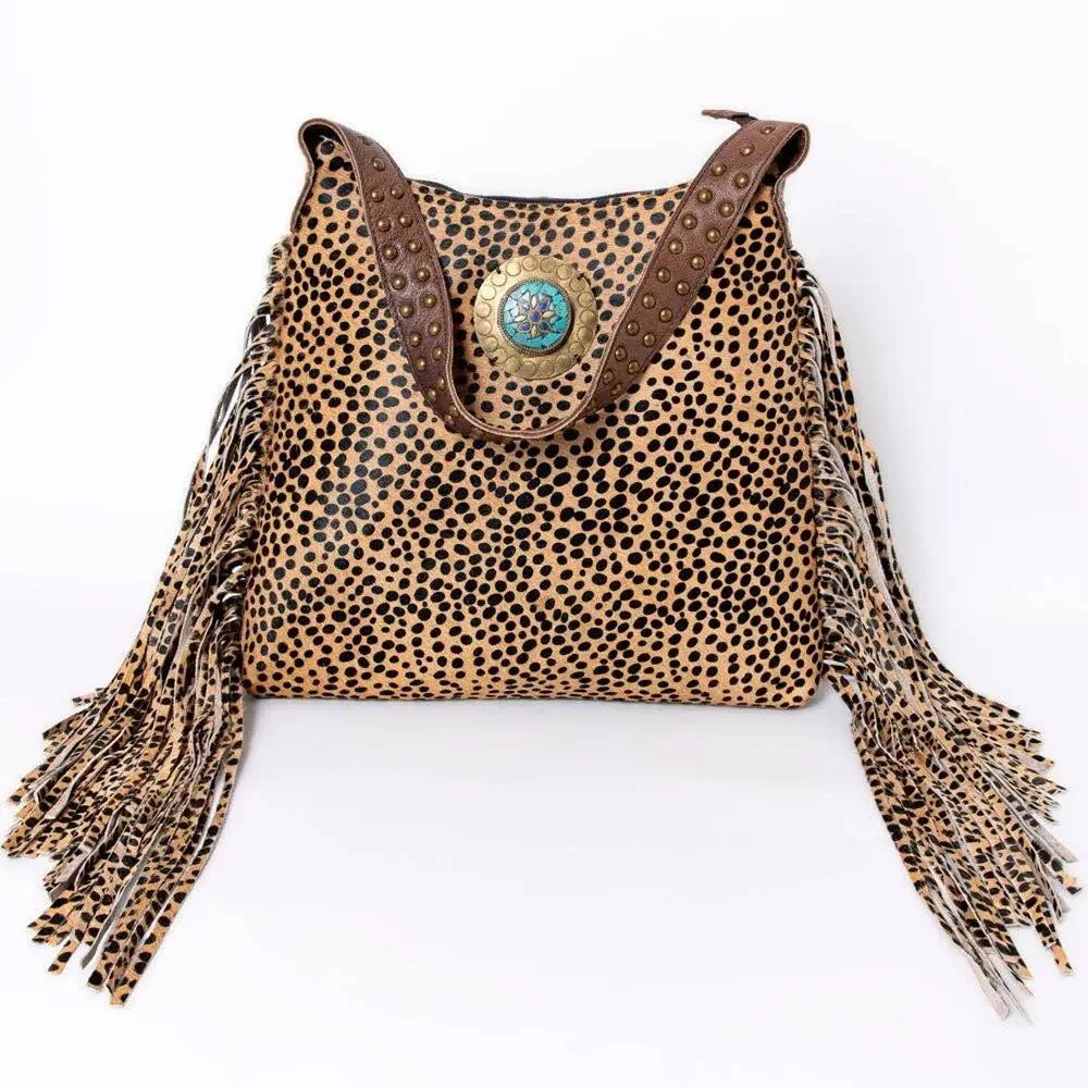 American Darling Hair-On Cowhide Fringe Shoulder Bag | Leather Western Bag